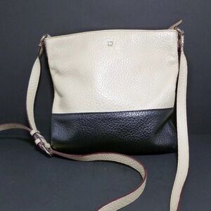 Vintage 2000s Elegant Kate Spade NY Purse Black & White Leather Shoulder Bag